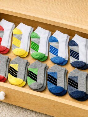 Cat & Jack Kids’ Low‑Cut Socks 10‑Pair Pack – Size S 5½–8½ (Unisex)